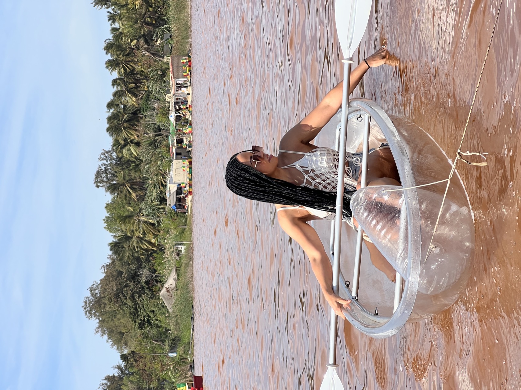 Clear kayak on Lac Rose