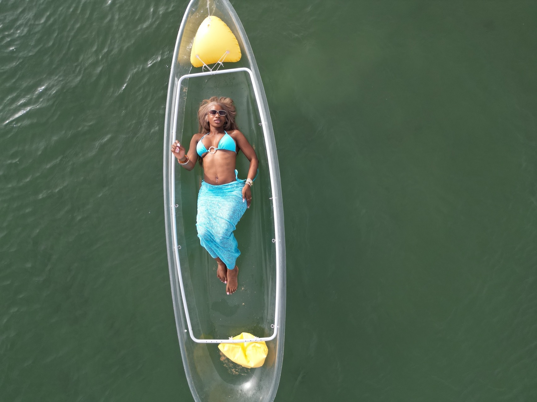 Shooting en kayak transparent